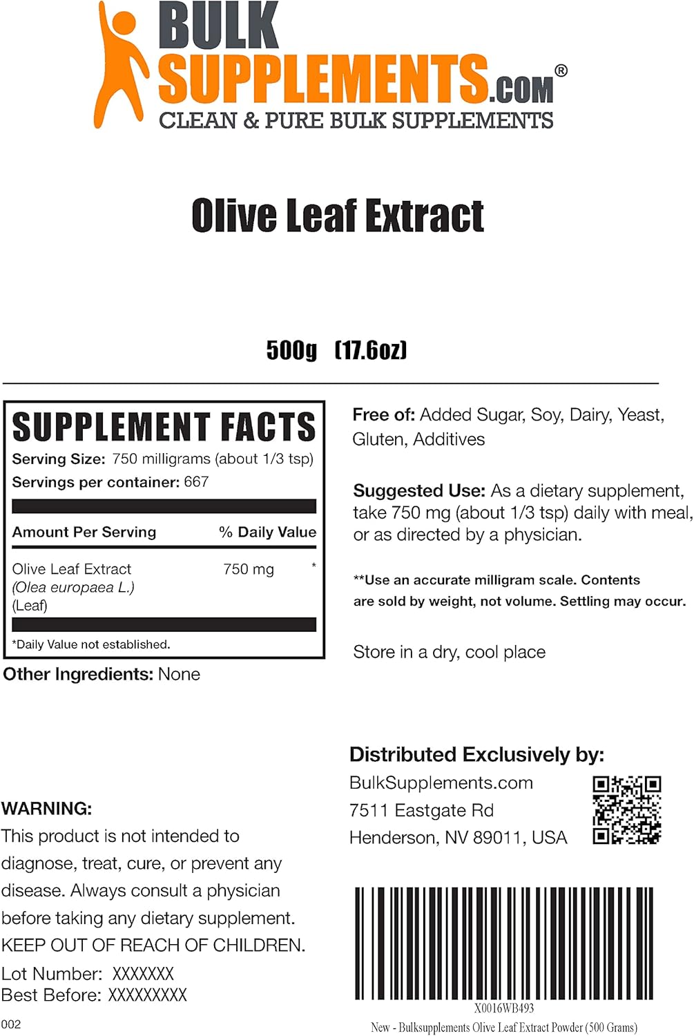 Suplementos Alimenticios Extracto de hoja de olivo en polvo