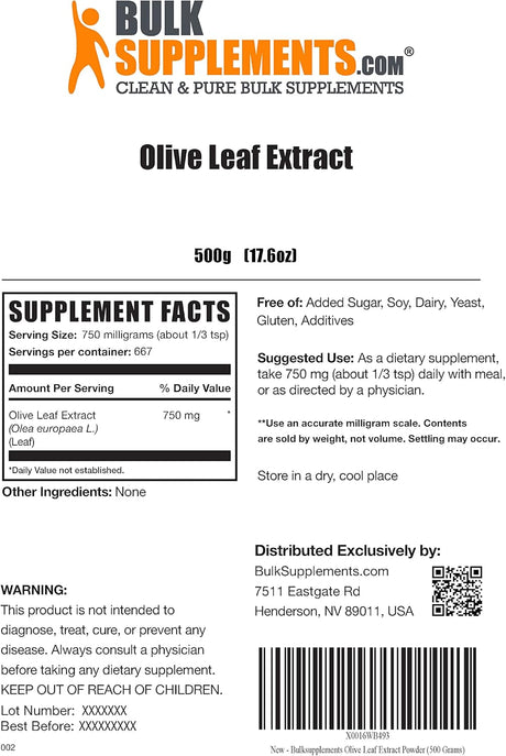 Suplementos Alimenticios Extracto de hoja de olivo en polvo