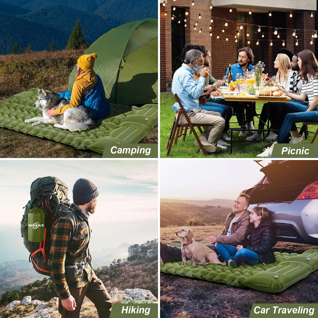 Colchón Inflable Ultraligero para Camping con Bomba Incorporada