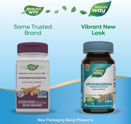 Suplemento Nature's Ashwagandha 500 mg por porción 60 caps