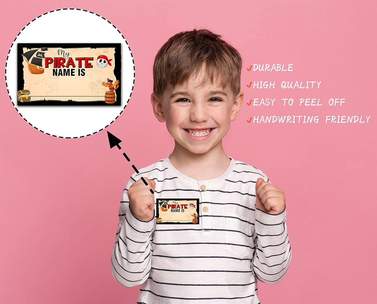 Juego de Nombres de Pirata - Fiesta Vintage - 30 Stickers 12