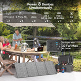Generador Solar Portátil 300W con Panel Solar Plegable 60W