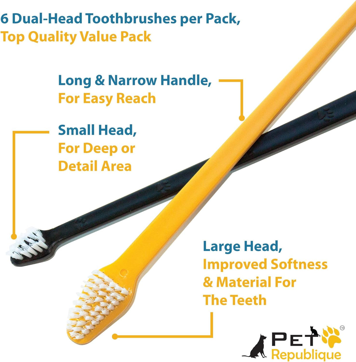 Cepillo de dientes para gatos con doble cabezal