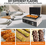 Máquina de Waffles 6 PCS, 1500W, Control Temp 50-300℃, 110V