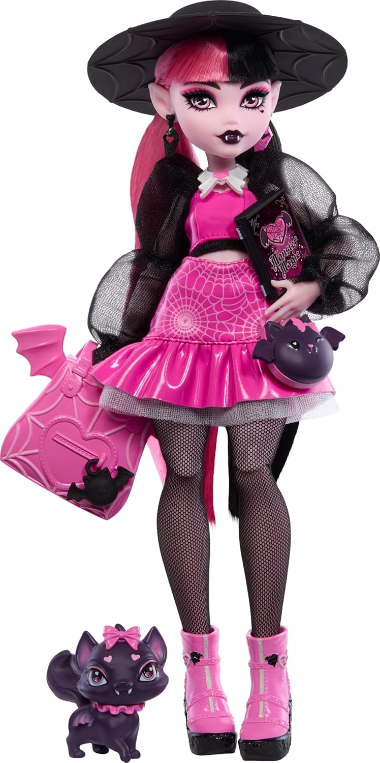 Muñeca Draculaura con cuenta de murciélagos y gatos