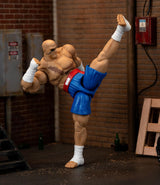 Figura de acción Sagat Street Fighter II Jada, articulada, accesorios y soporte, 7.6