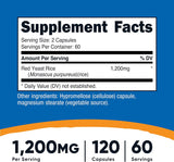 Suplemento Nutricost Arroz de levadura roja 1200 mg, 120 cáp