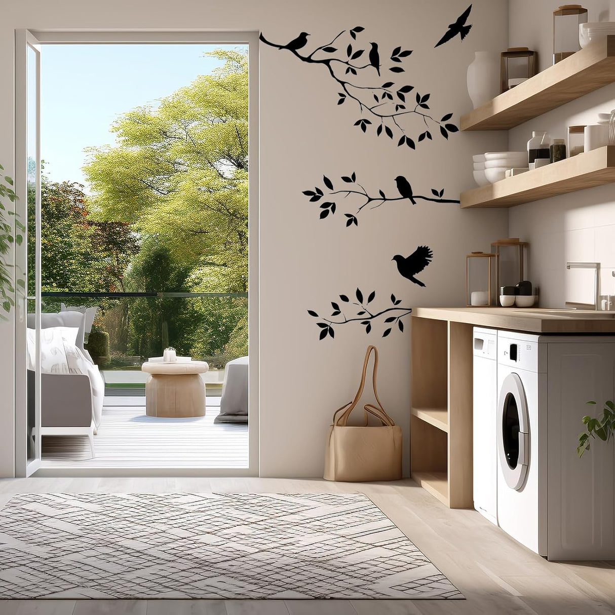 Pegatinas de Pájaro en Rama, Decoración para Pared