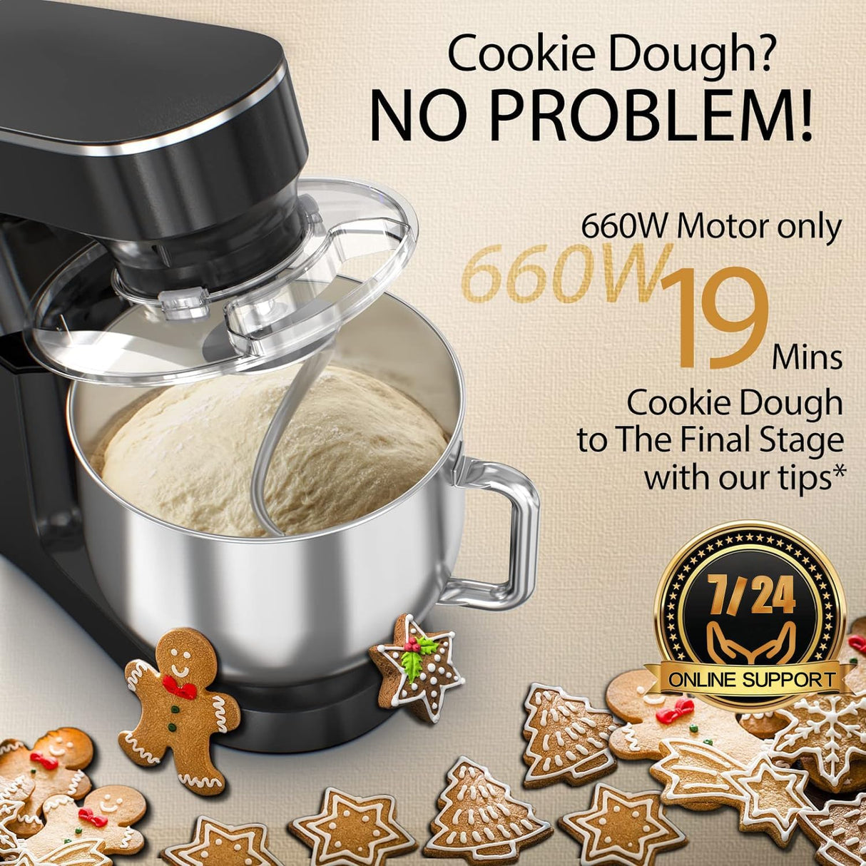 Batidora de Pie COOKLEE 9.5 Qt 660W 10 Velocidades SM-1551