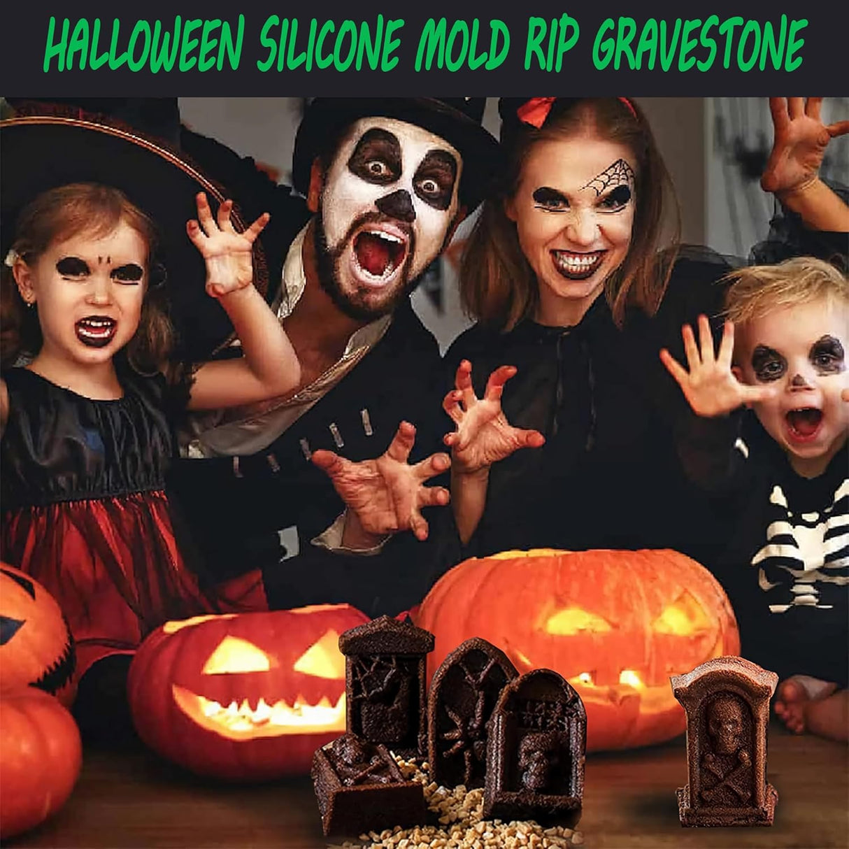 Moldes de Sidosir para Chocolates y Jabones, 2 piezas Halloween