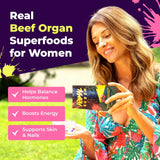 Suplemento de órganos de res para mujer, 100% pasto, equilibrar hormonas