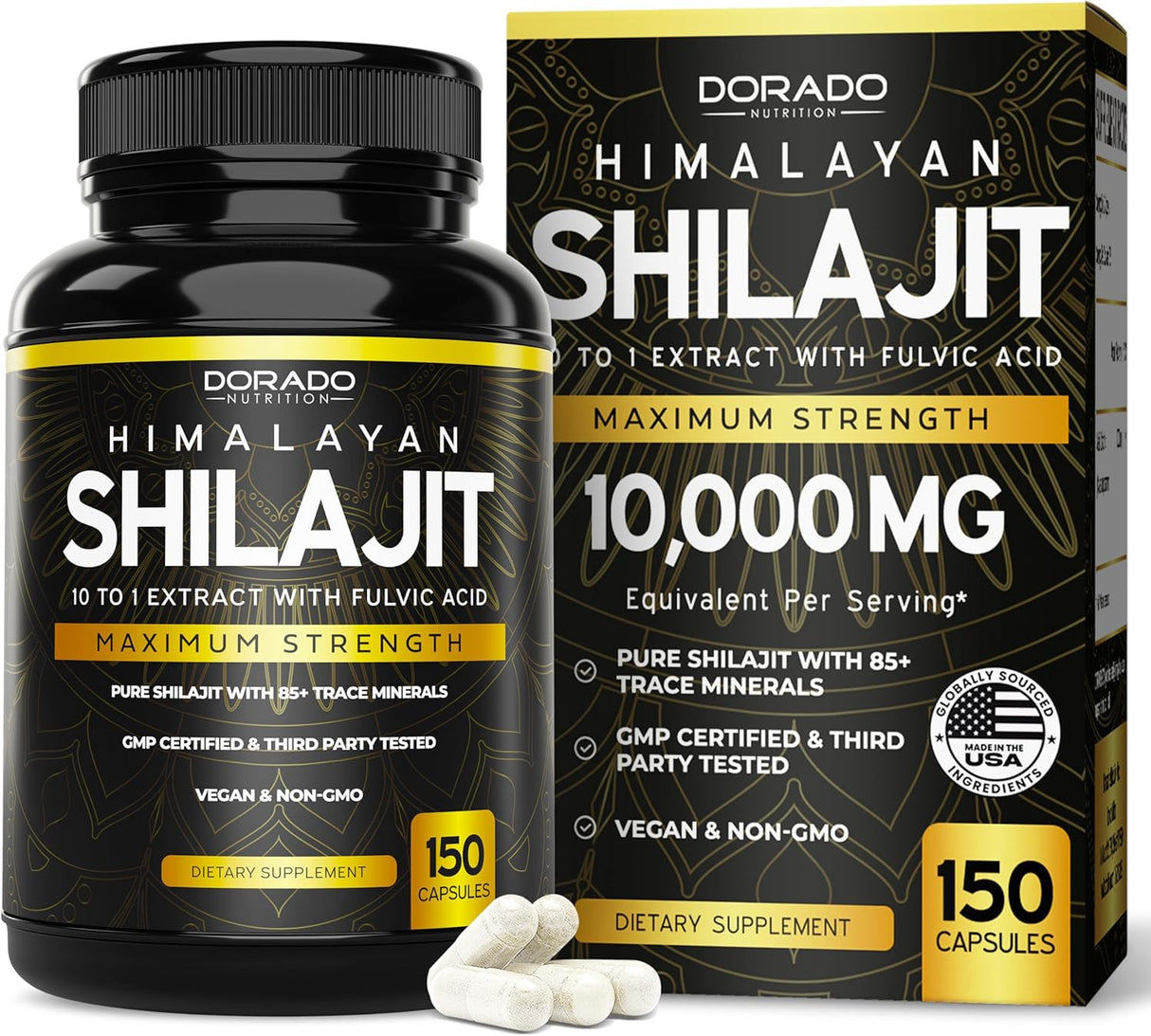 Shilajit Puro Himalaya con 85+ minerales 150 cápsulas