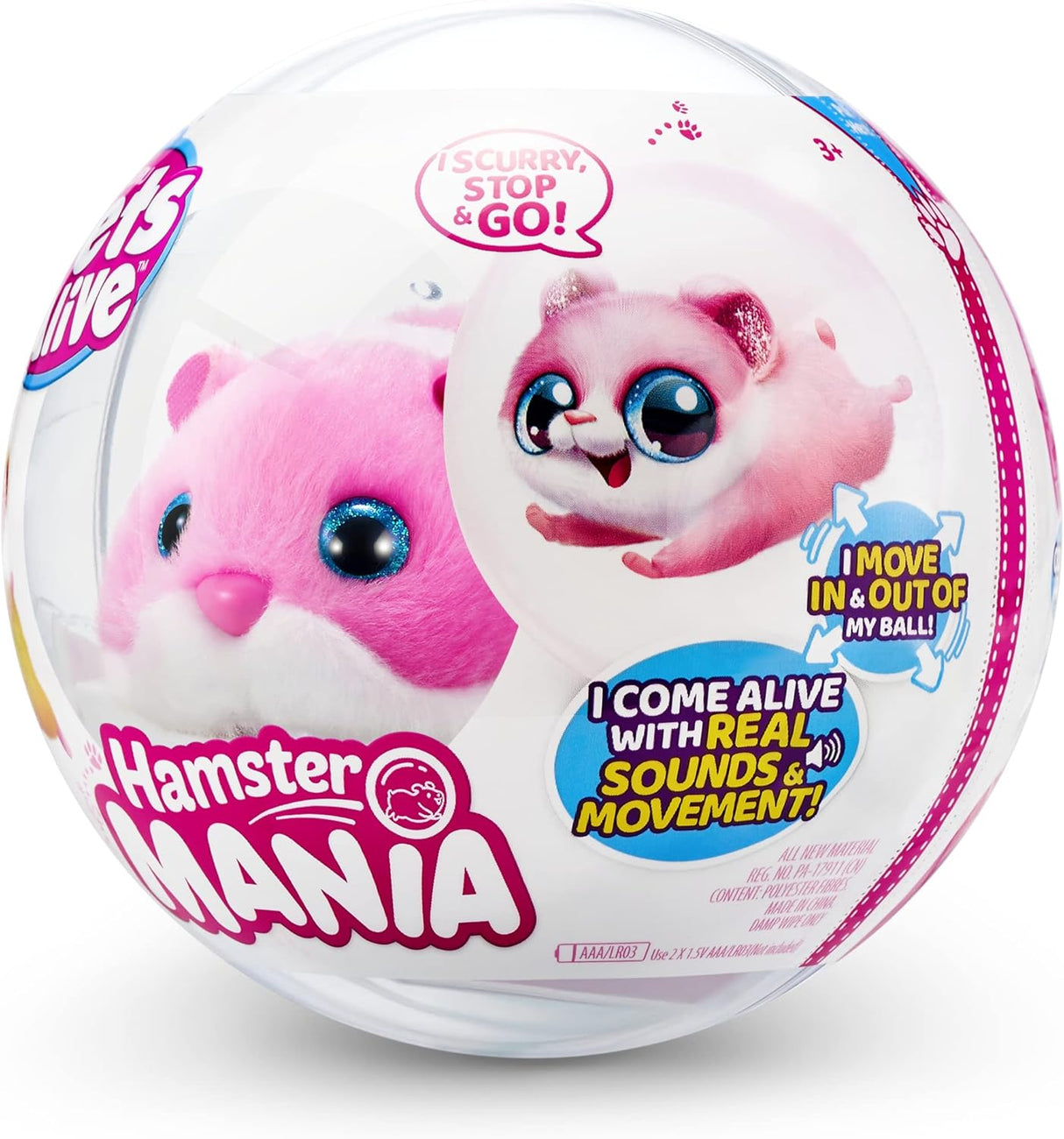 Pets Alive Electrónico Hamster Pets Alive, 20+ Sonidos, ZURU