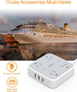 Tessan  Regleta con 3 puertos USB, cable de extensión de 5ft