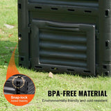 Compostera VEVOR 80 Gal, BPA Libre, Puerta Inferior, Ligera