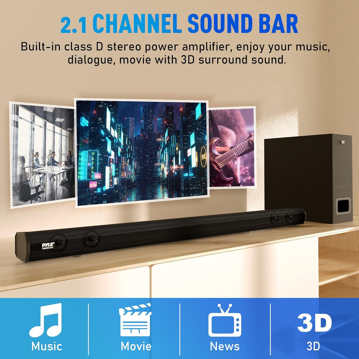 Altavoz de barra de sonido PYLE-HOME PSBV28HB