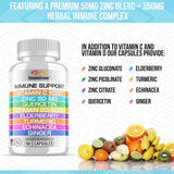 Apoyo inmunológico con quercetina zinc 50 mg de vitamina C