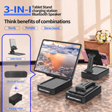 Soporte para tablet ajustable con altavoces Bluetooth