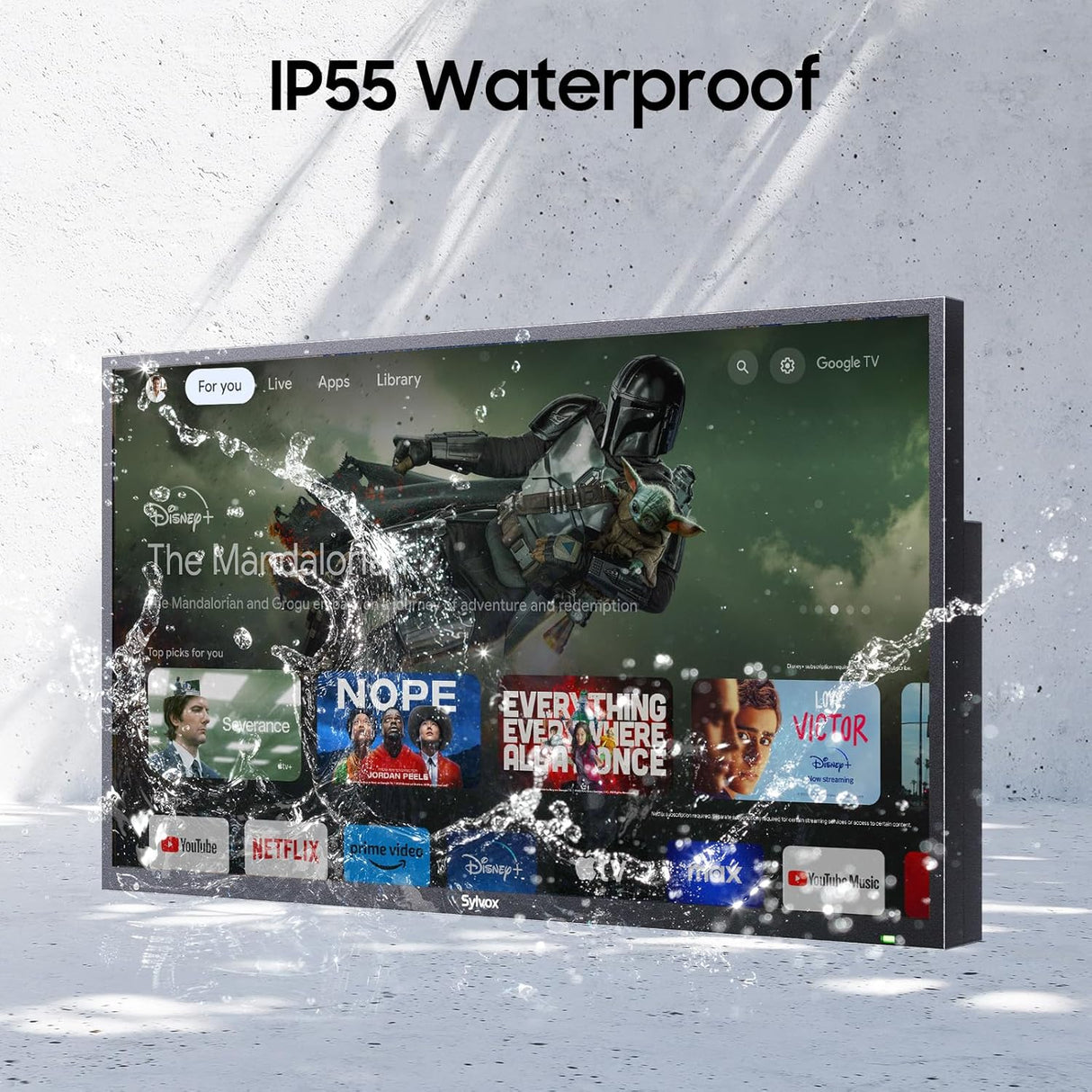 Televisor Outdoor 55'' QLED Sylvox, IP55, HDR 10, Deck Pro 2.0