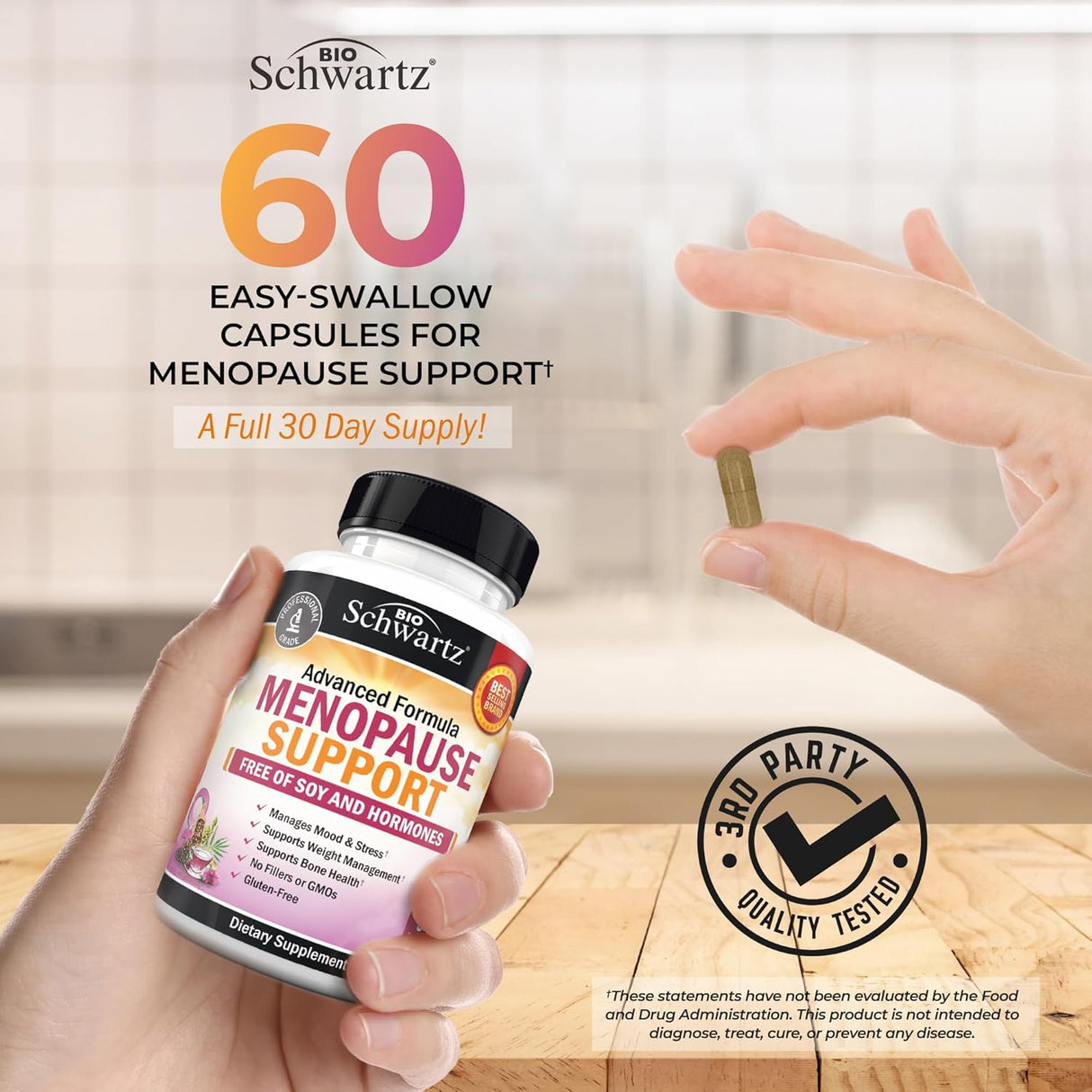 Suplemento Herbal para Menopausia - 60 Cápsulas Veganas