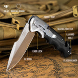 Cuchillo plegable con clip, afilado con mango G10