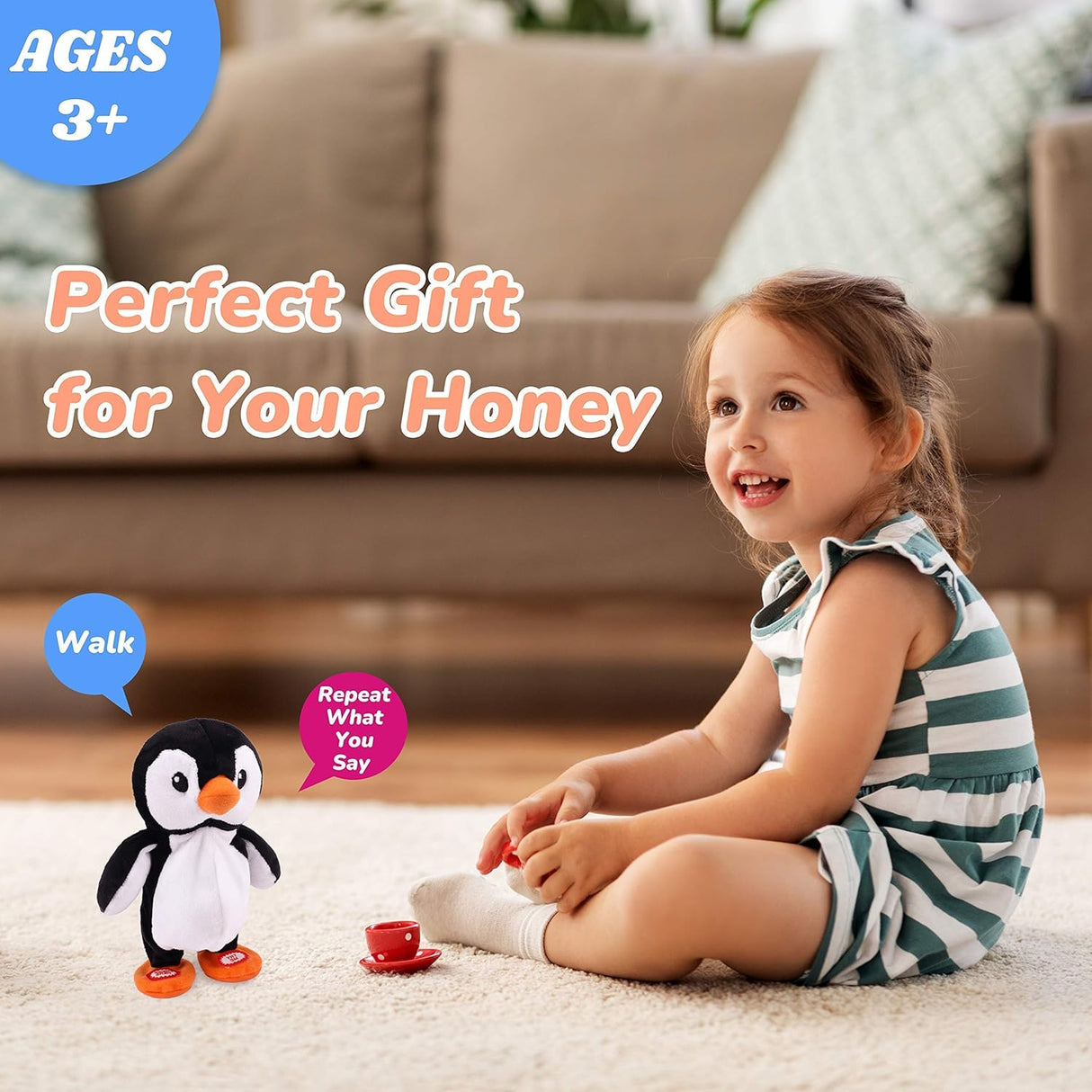 Pingüino Interactivo Hopearl que Habla y Canta, 7.5