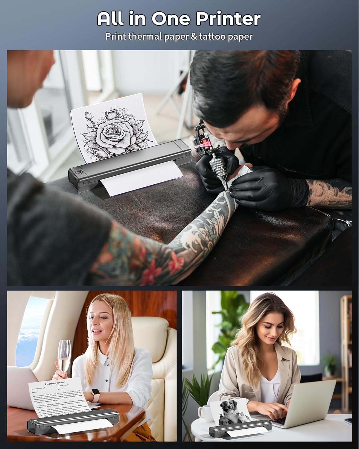 Itari M08F - Impresora portátil de plantillas de tatuaje Gris