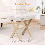 Taburete de Maquillaje Cuadrado con Patas de Metal X, Modelo LUE BONA