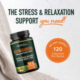 Suplemento Ashwagandha 1300mg, Adaptógeno, 120 cápsulas