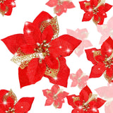 Flores Artificiales de Poinsettia, WILLBOND, 36 Piezas, Decoración