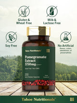 Extracto de Granada | 200 Cápsulas | 3750 mg | No GMO, Sin Gluten
