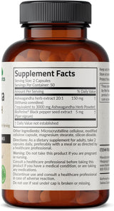Ashwagandha Soporte extra fuerte para el estrés  100 cápsula