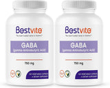 Suplemento GABA 750mg por cápsula  vegetarianas 120 x 2