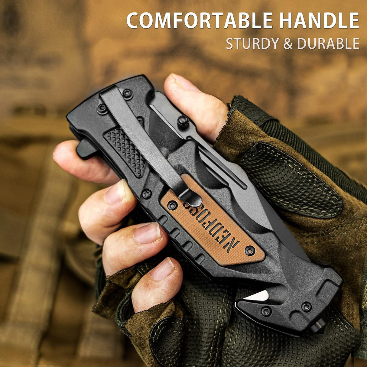 Cuchillo plegable de bolsillo DA75 de camping 3 en 1