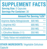 Suplemento de óxido nítrico Nature's Pure Blend  L-arginina