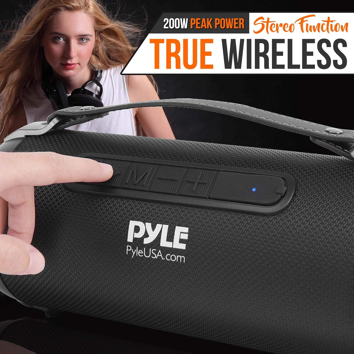 Altavoz inalámbrico portátil Bluetooth Pyle PBMSPG1BK