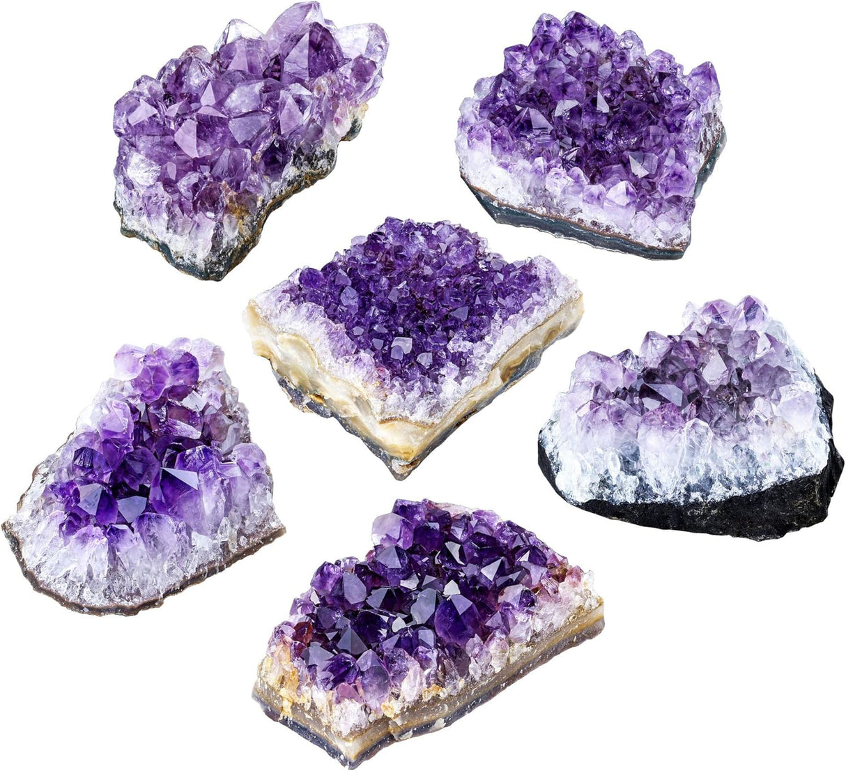 Jovivi Racimos de amatista, geoda de amatista natural en bruto