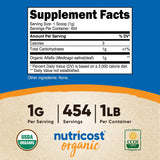Suplemento Polvo de Alfalfa orgánico 1LB orgánico vegano