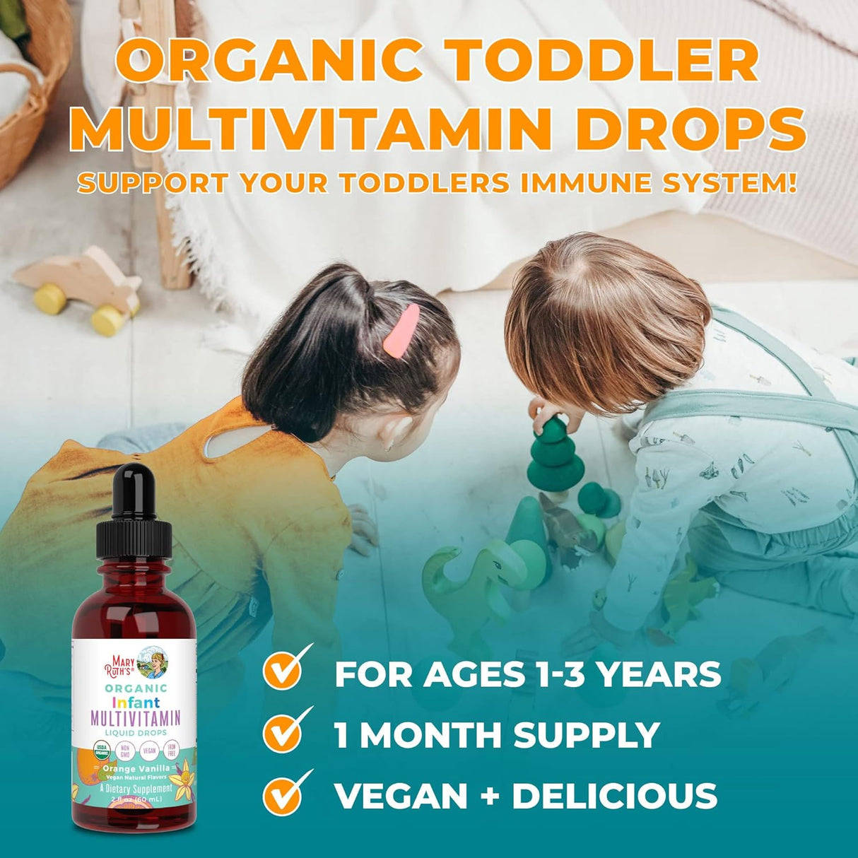 Suplemento MaryRuth's Multivitamínico con hierro para niños