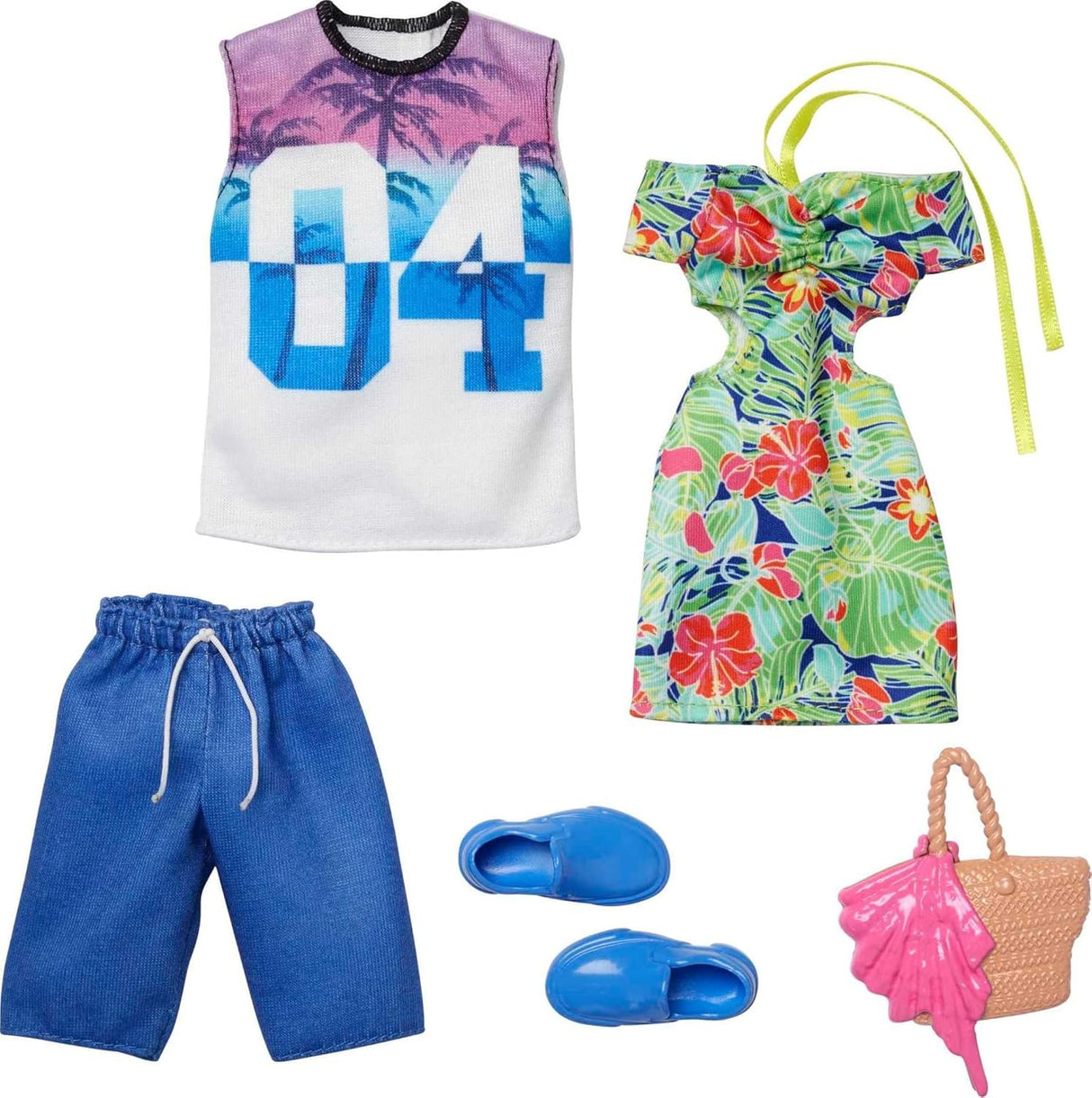 Conjunto de Moda Barbie & Ken 2 Piezas Tropicales