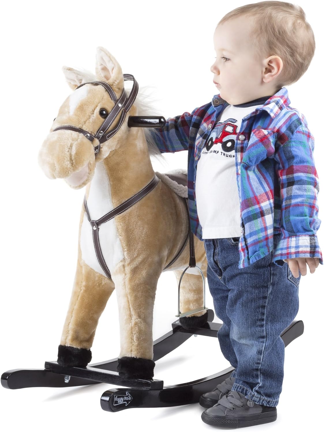 Caballo de Peluche con Sonidos, Estribos, Silla y Riendas