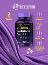 Melatonina 1 mg Carlyle | 300 Tabletas Vegetarianas Sin GMO