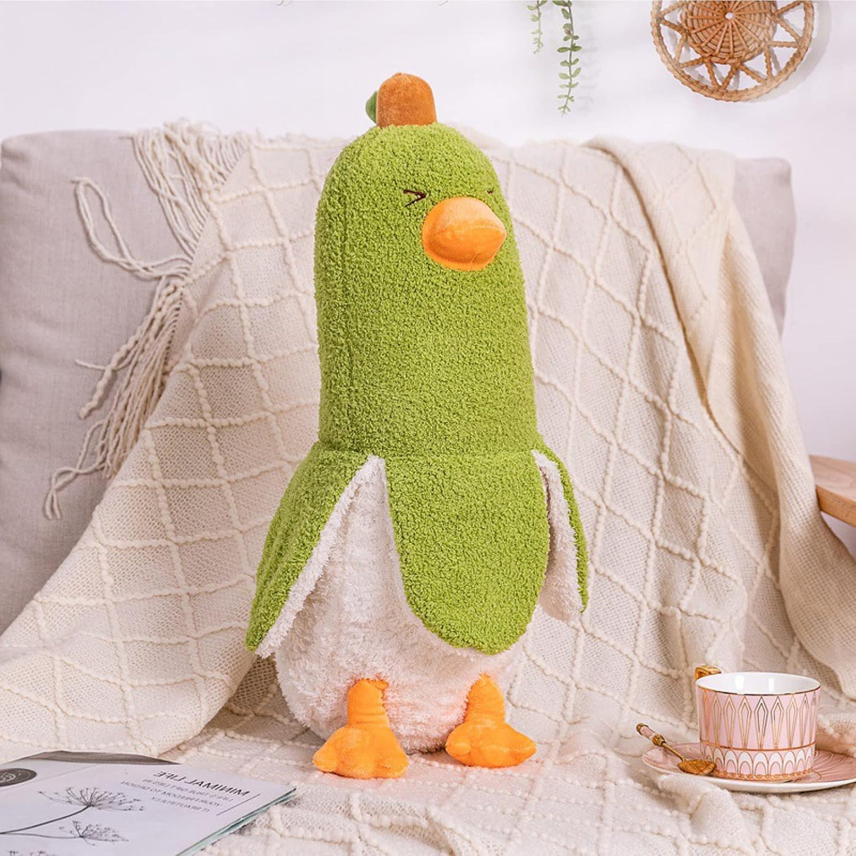 Peluche de pato plátano color verde