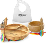 Juego de vajilla de bambú para bebe NutriChef NCBPS19