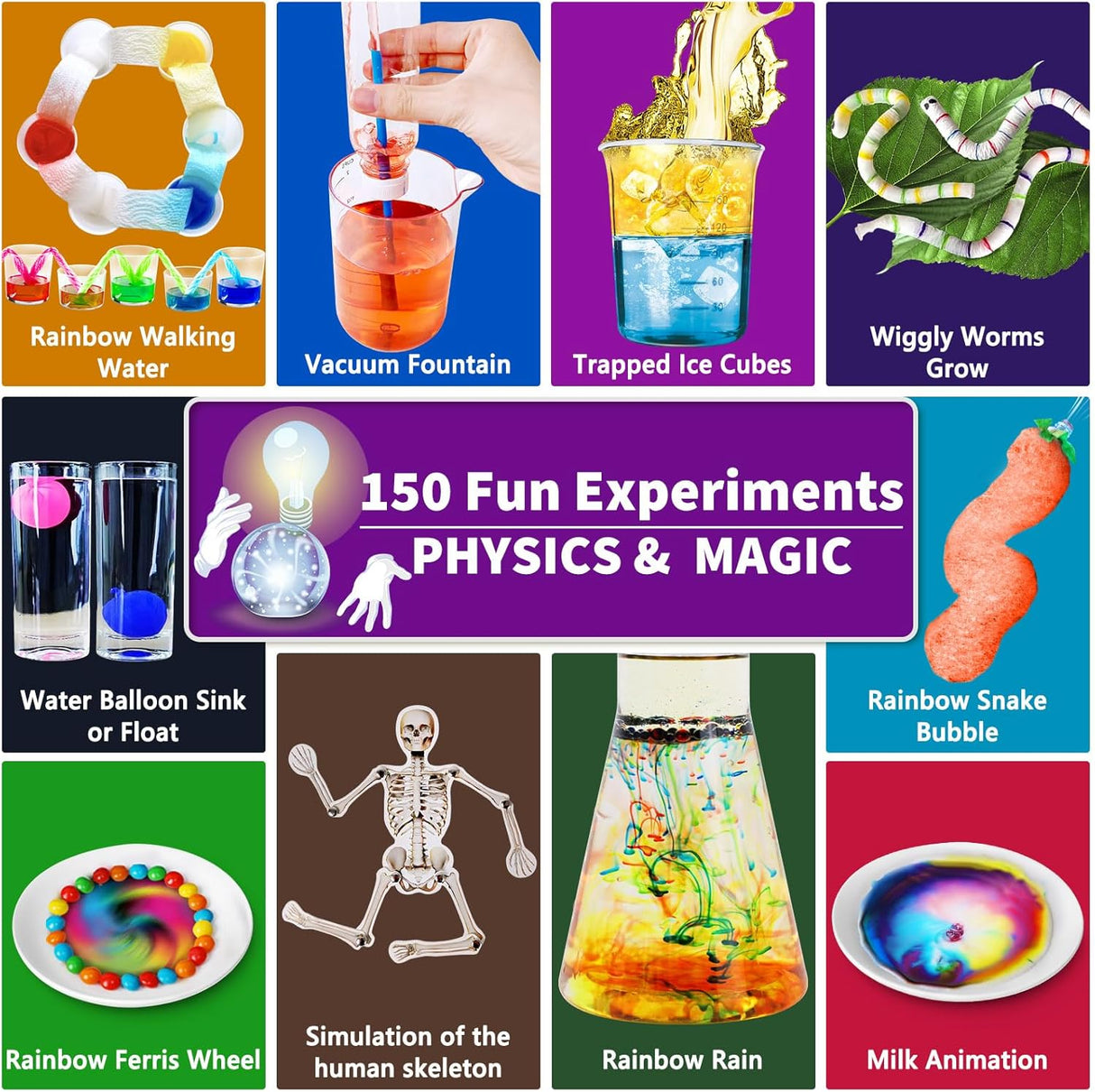 Kit de Experimentos UNGLINGA 150 Proyectos S.T.E.M.