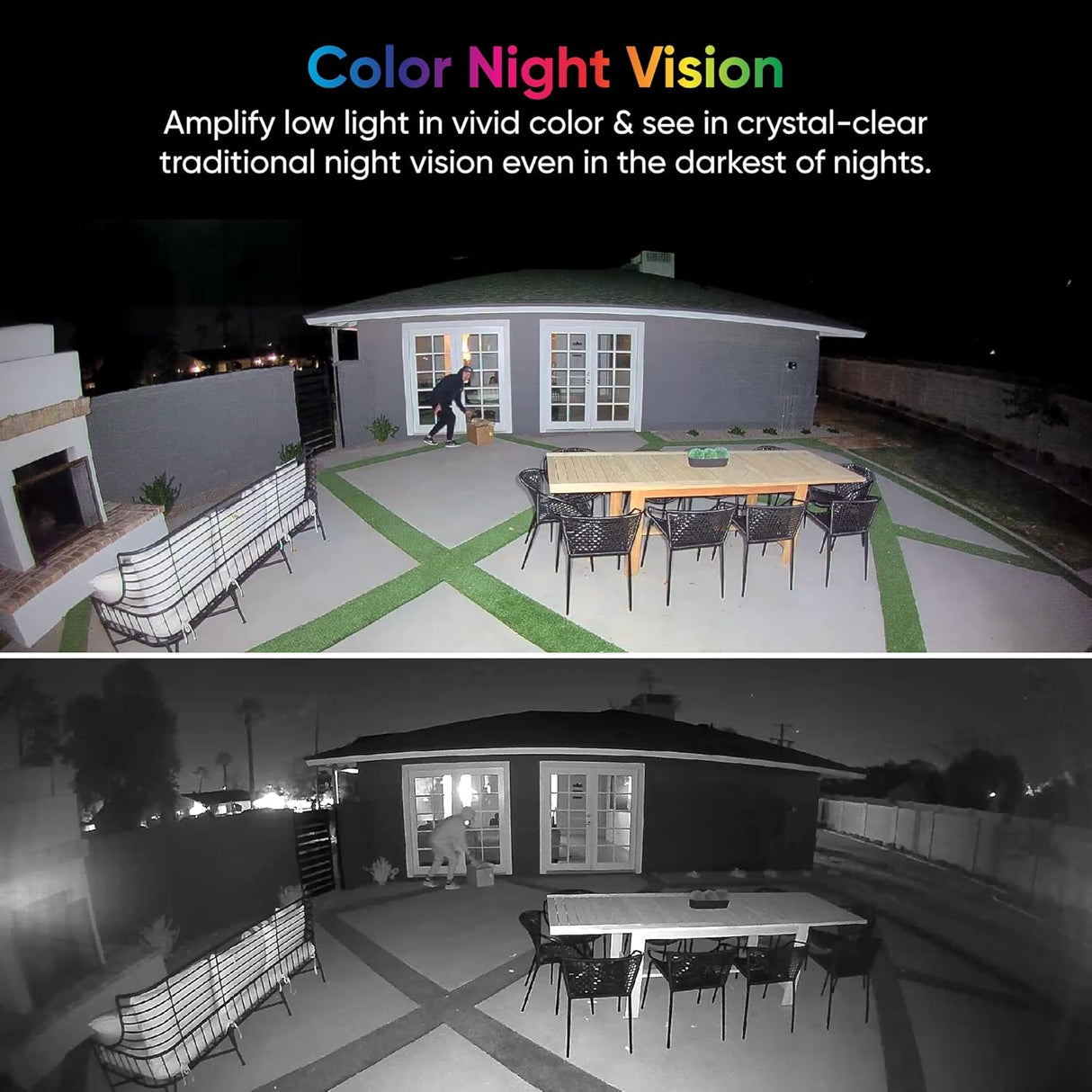 Cámara de seguridad exterior 2K, visión nocturna, modelo v2