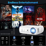 Proyector GROVIEW 15000lux 1080P WiFi Bluetooth, 490ANSI