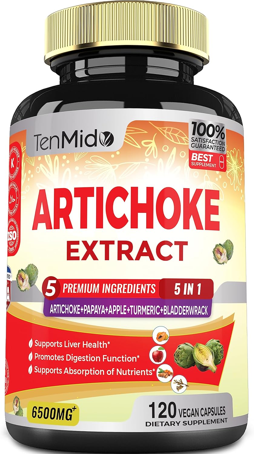 Suplemento Cápsulas de extracto de alcachofa de 6500 mg 120u