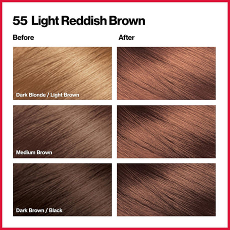 Tinte permanente para el cabello marrón rojizo claro 55