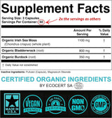 Cápsulas Orgánicas de Sea Moss 2250mg Irish Burdock 180